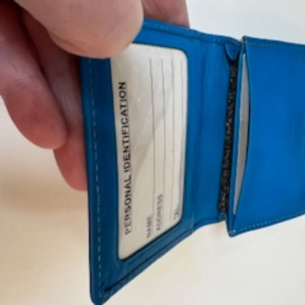 Winn International Leather Card Case Teal
